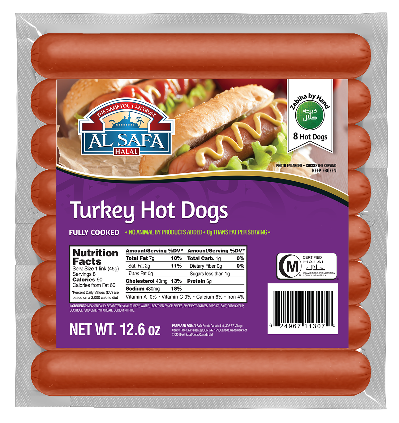 Halal Turkey Hot Dogs  Turkey Hotdogs - Al Safa Halal